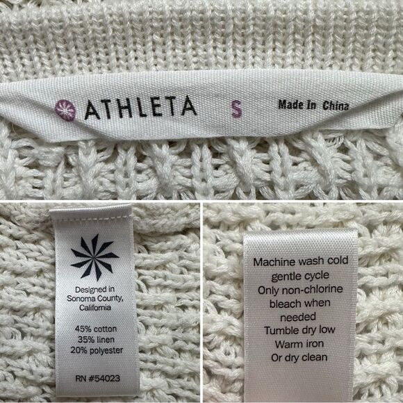 Athleta Linen Blend Seychelles Open Knit Top - Picture 11 of 12
